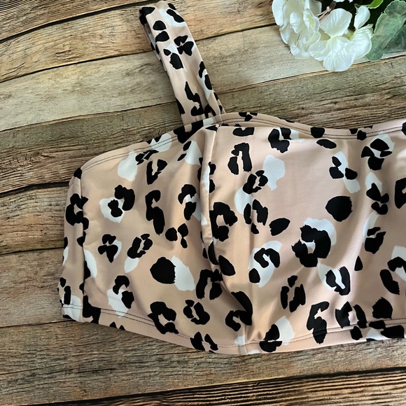 Terra & Sky Womens Leopard Print Tie Bralette Bikini Top Size 3X (24W-26W) - Picture 6 of 12